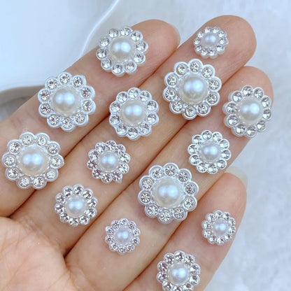 50-Piece Mini Flower Resin Flat Back Embellishments