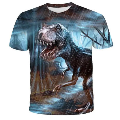 Kids Dinosaur Cartoon T-Shirt | Baby Boys &amp; Girls Summer Short Sleeve Tee