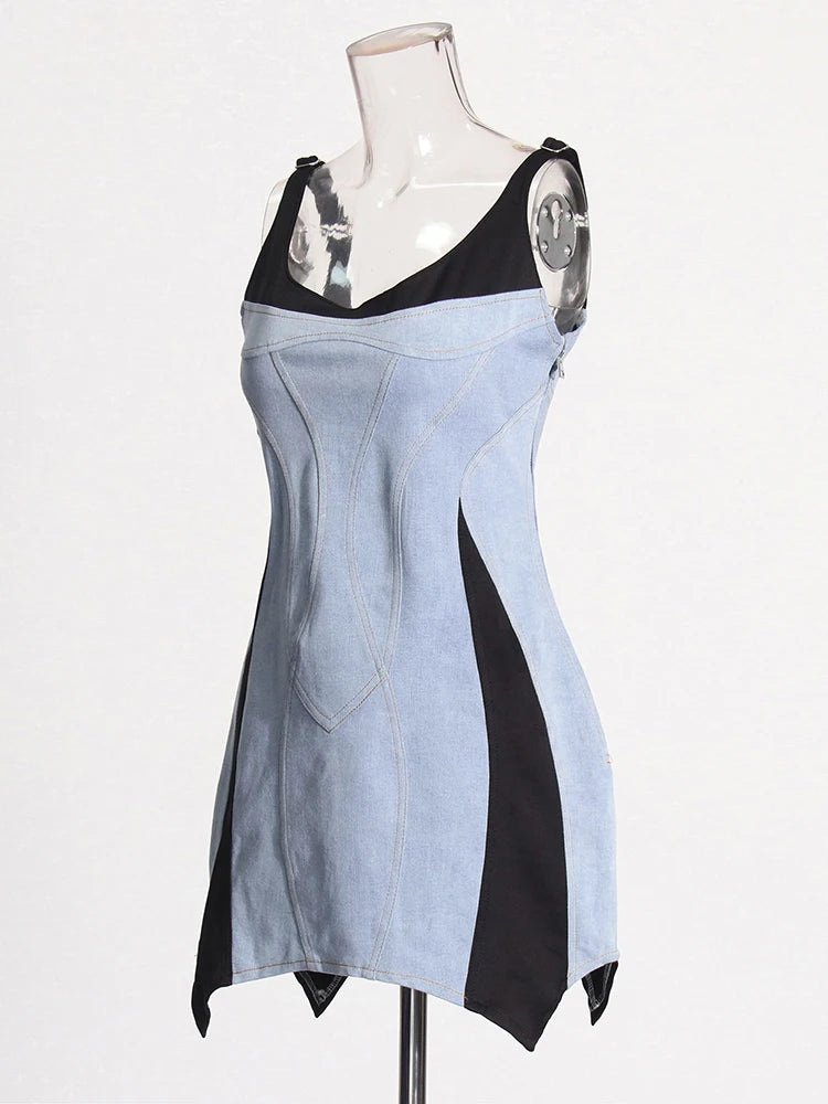TWOTWINSTYLE Hit Color Slimming Sexy Dress