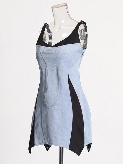 TWOTWINSTYLE Hit Color Slimming Sexy Dress
