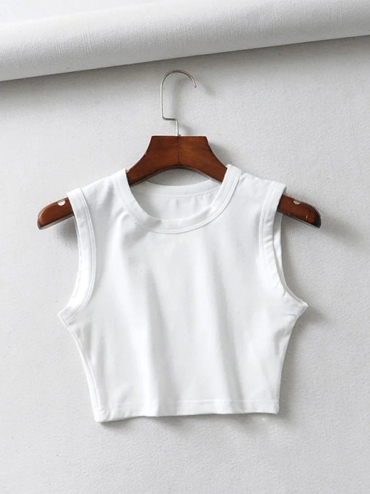 Summer Vintage White Crop Tops for Women