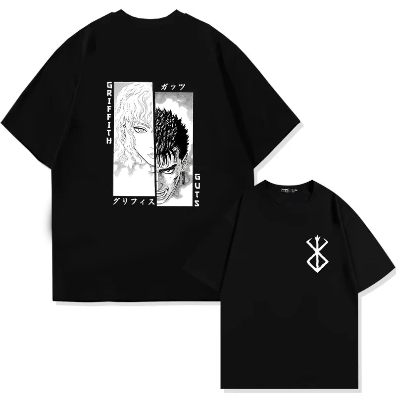 Berserk Anime Guts Graphic T-Shirt | Dark Fantasy Manga Tee