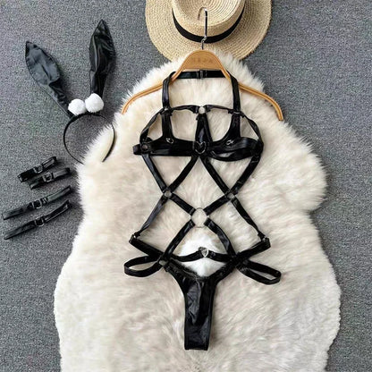 Bunny Girl Wrapped Chest Playsuit Sexy Slim Fit Lingerie