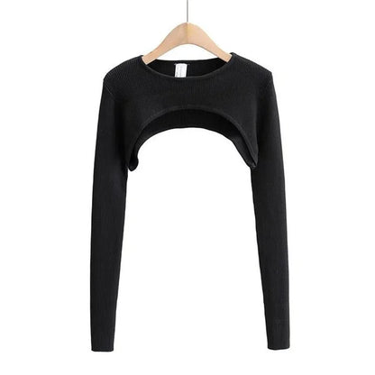 Sexy Elegant Super-Short Long Sleeve Crop Top