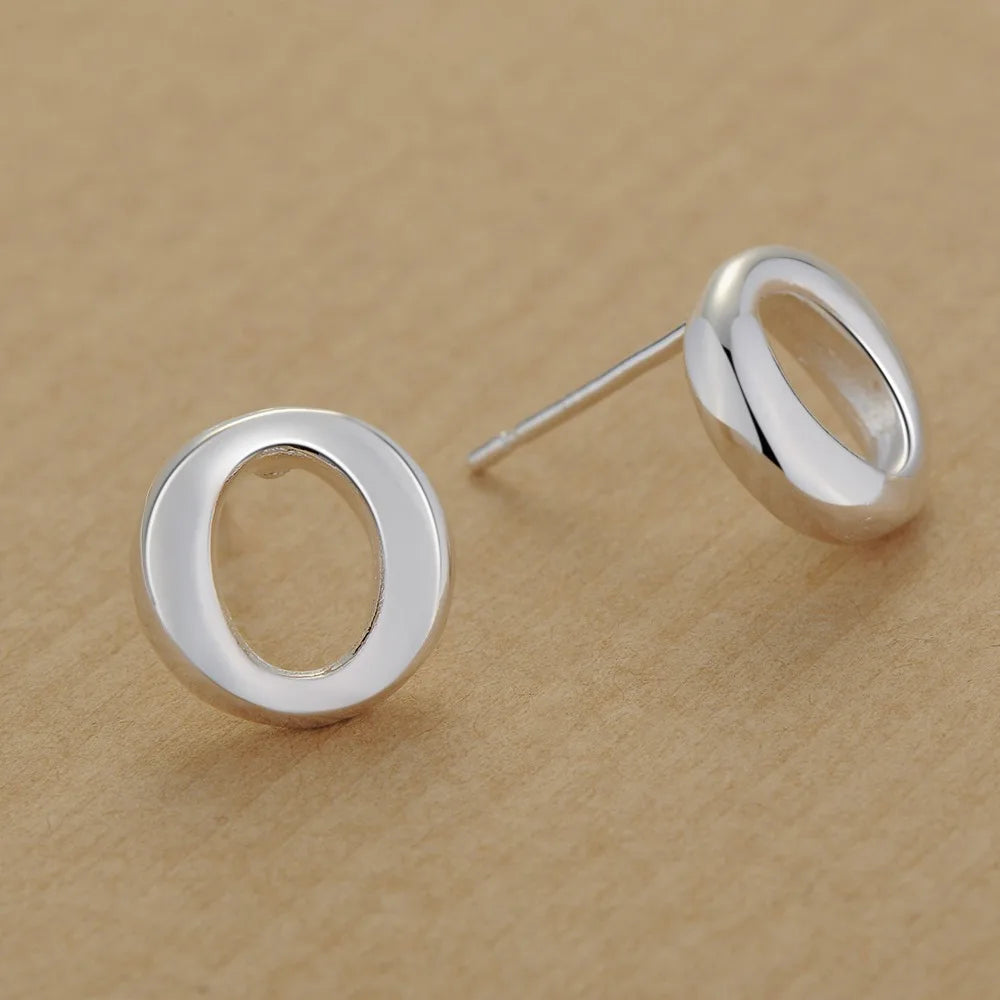 Sterling Silver Heart Stud Earrings for Women