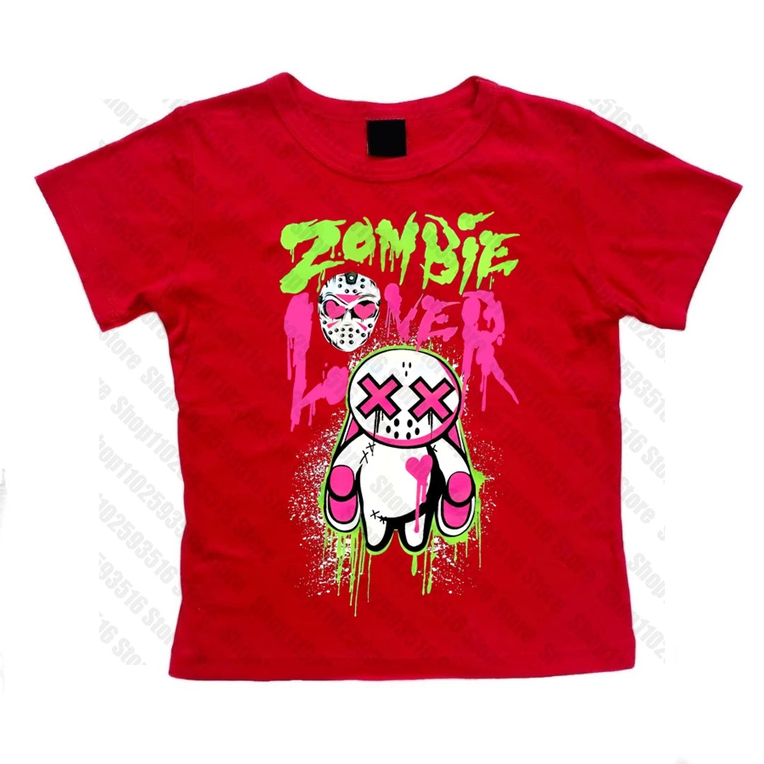 Y2K Anime Letter Crop Top for Women
