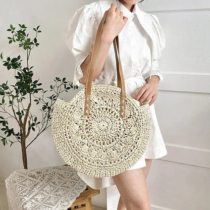 Women’s Straw Beach Tote – Hollow Out Summer Bag