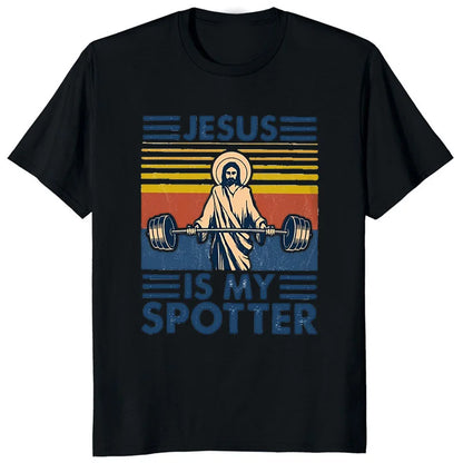 Retro Vintage Jesus Christ Gym T Shirts Men Pure Christian Faith Tee Top Short Sleeved Funny Printed Graphic Tshirt Gift