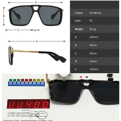 Retro Double Bridge Pilot Sunglasses