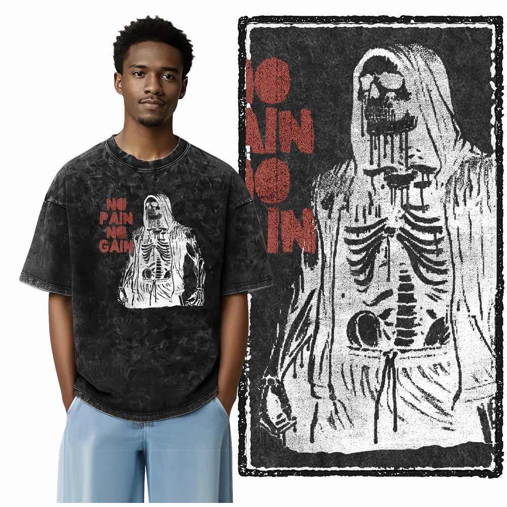 Bodybuilding Acid-Washed Graphic T-Shirt | Vintage Streetwear Unisex Tee