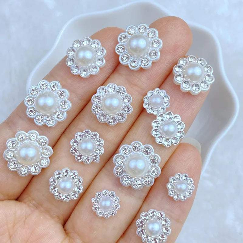 50-Piece Mini Flower Resin Flat Back Embellishments