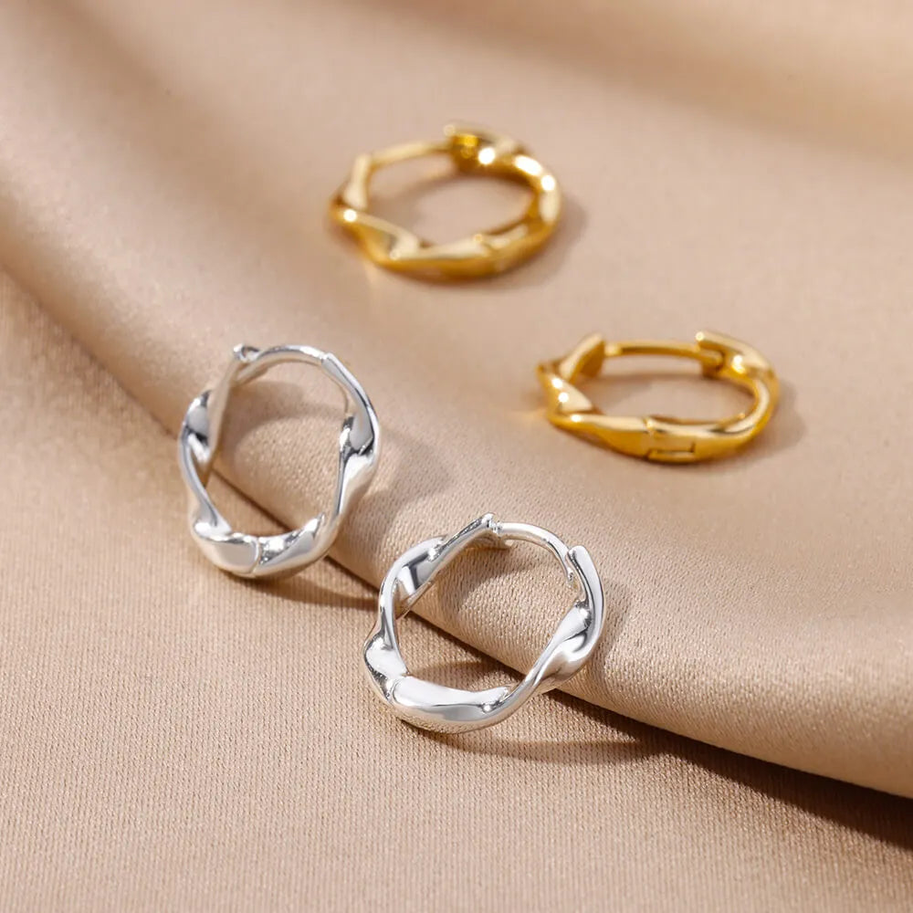 Elegant Round Stainless Steel Hoop Earrings