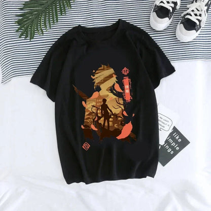 Genshin Impact Kawaii Graphic T-Shirt | Harajuku Anime Tee for Women