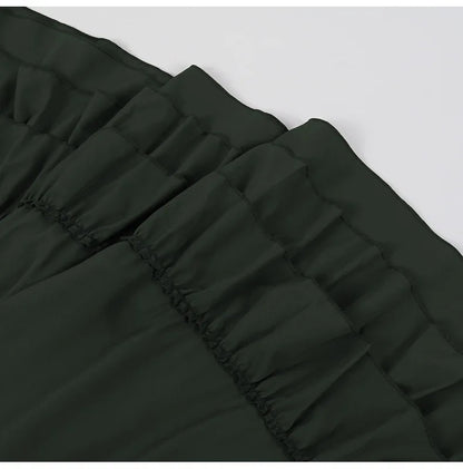 Brown Ruffled High-Waisted Victorian Skirt | Steampunk Gothic Vintage Party Wear