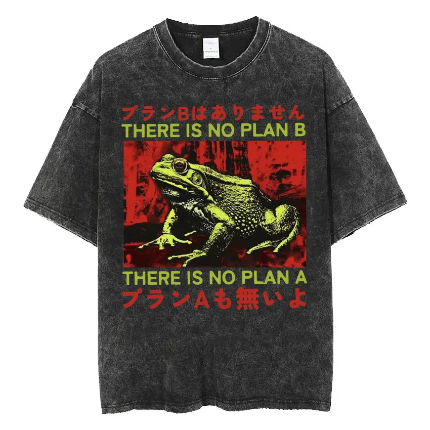 Retro Frog Print Oversized T-Shirt | Funny Japanese Style Tee