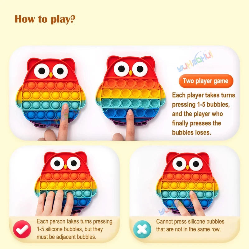 Rainbow Pop Push Bubble Fidget Toy