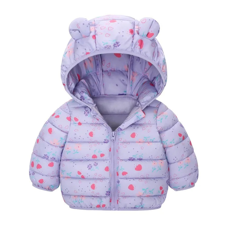 Kids Dinosaur Hooded Down Jacket