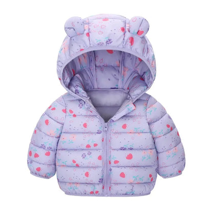 Kids Dinosaur Hooded Down Jacket