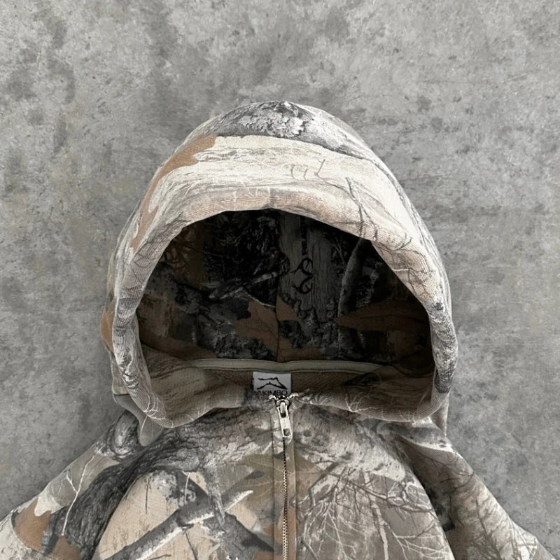 Retro Camouflage Hoodie for Women – Streetwear Style