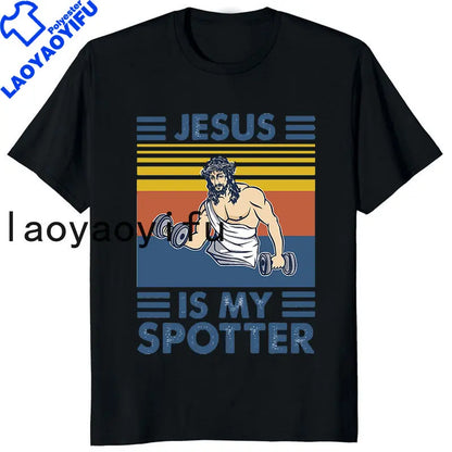 Retro Vintage Jesus Christ Gym T Shirts Men Pure Christian Faith Tee Top Short Sleeved Funny Printed Graphic Tshirt Gift