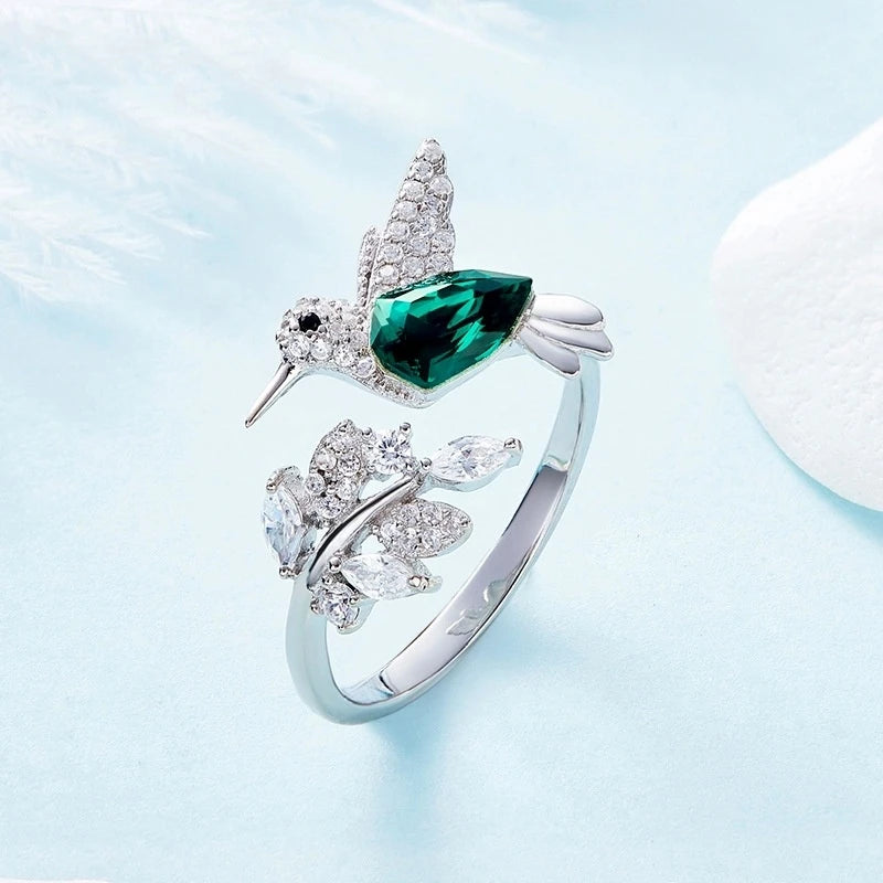 Elegant Blue Stone Adjustable Ring
