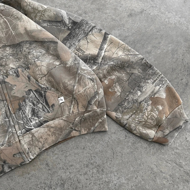 Retro Camouflage Hoodie for Women – Streetwear Style