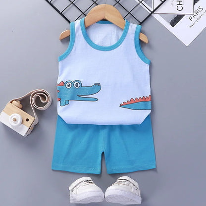 Kids Summer Vest &amp; Shorts Set – Cotton Sleeveless Outfit
