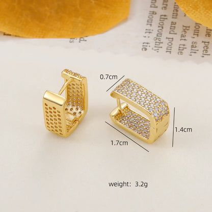 Zircon Geometric Square Hoop Earrings for Women
