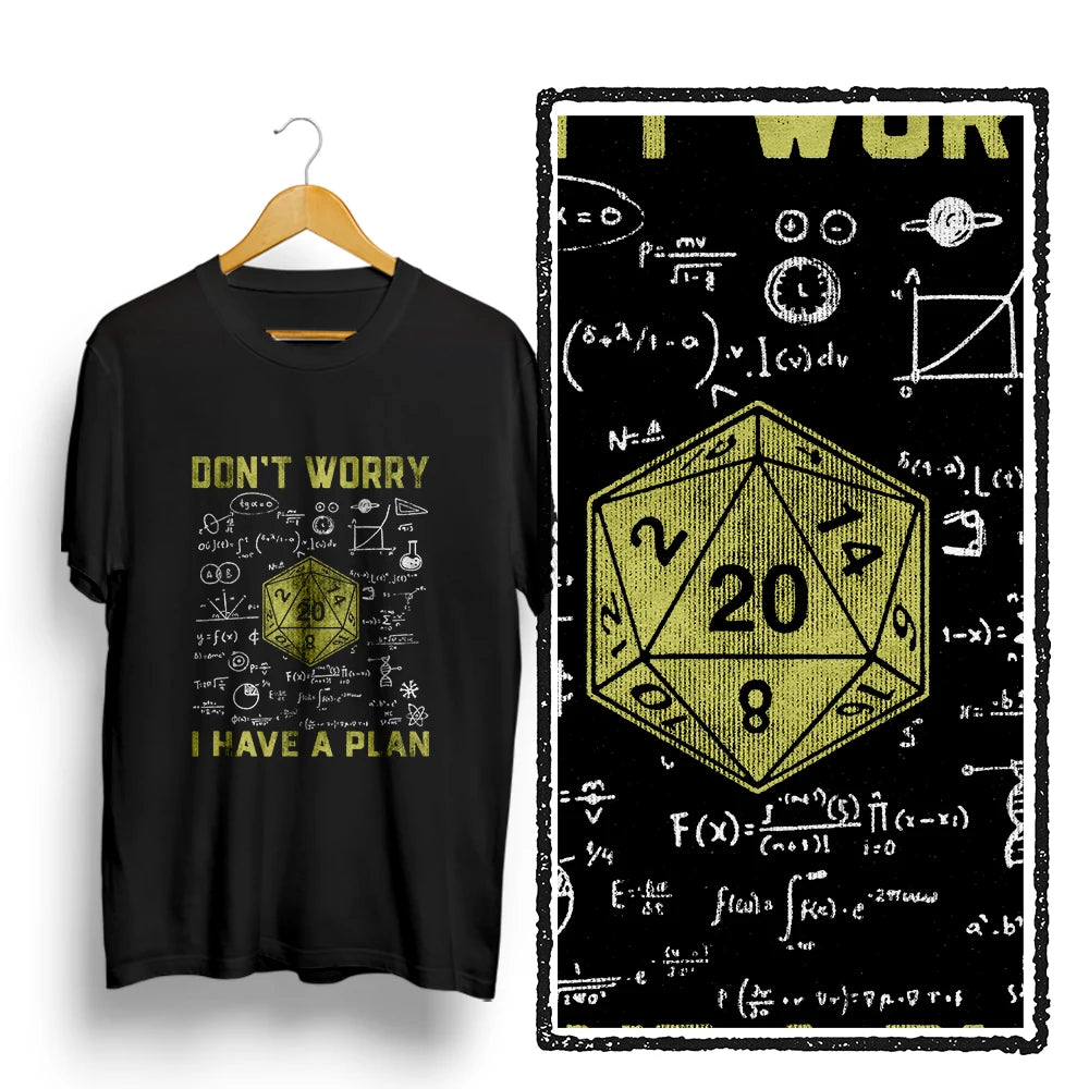 Dungeon Dragon “I Have a Plan” D20 Graphic T-Shirt | RPG Streetwear Tee