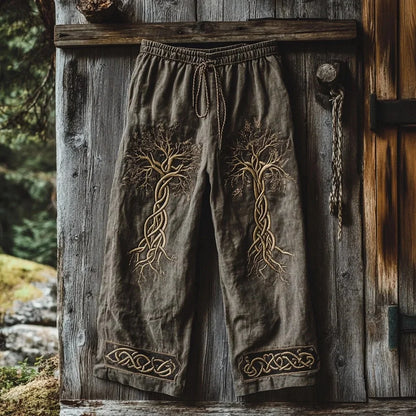 Men’s Retro Viking Celtic Skeleton 3D Printed Casual Drawstring Pants