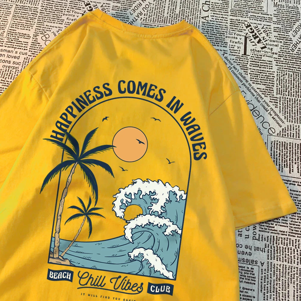 Waves Print Casual Tee