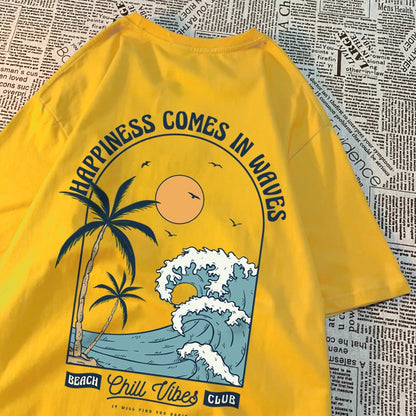 Waves Print Casual Tee