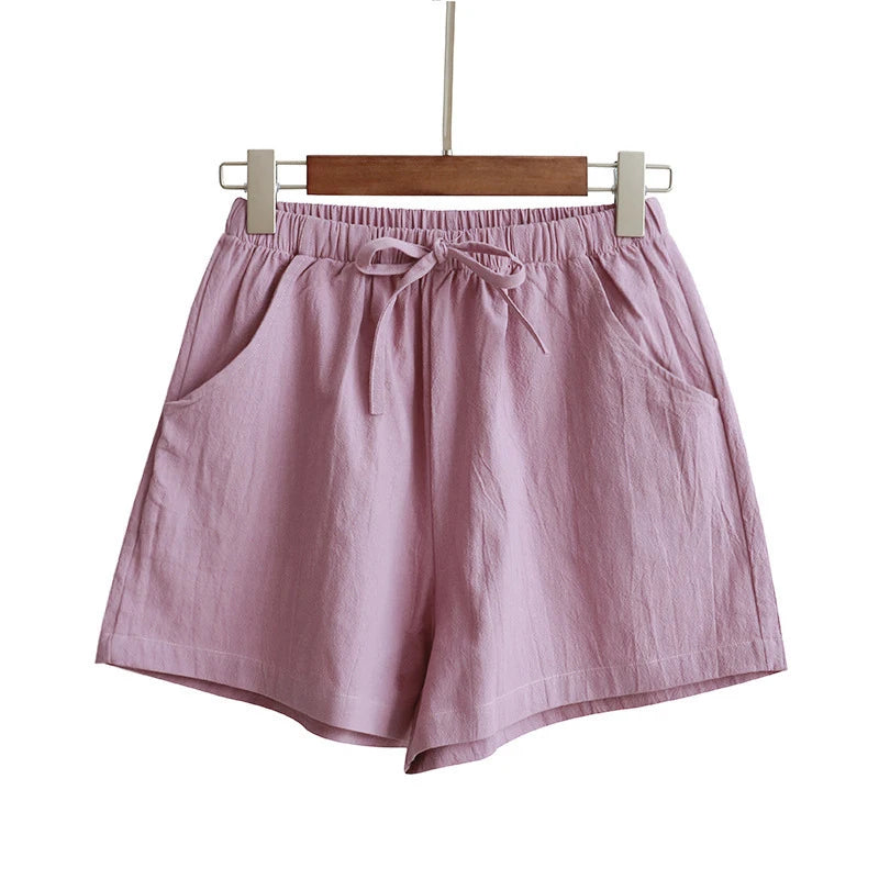 Women’s Summer Cotton Linen High-Waist Shorts | Casual Sports &amp; Fashion Shorts