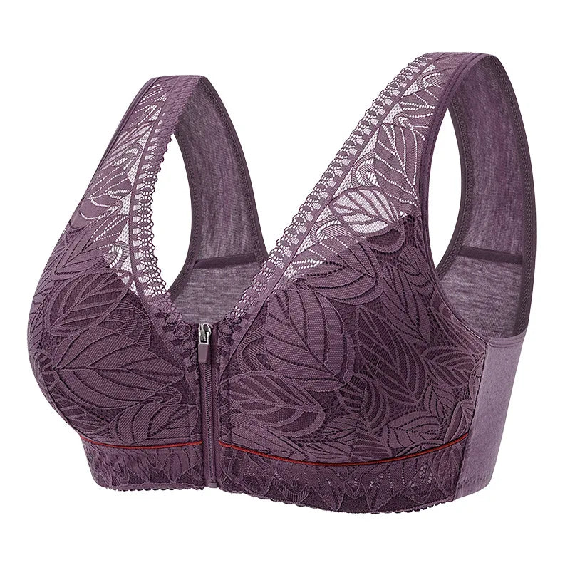 Women’s Sports Yoga Bras | Front Zipper, Cotton Cups, Breathable Support