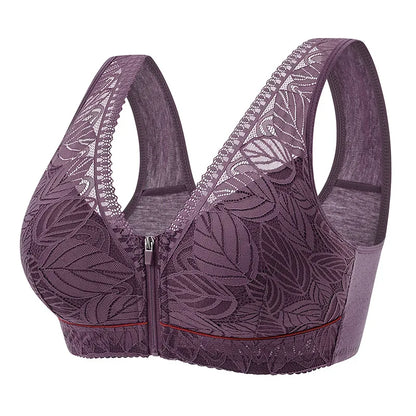 Women’s Sports Yoga Bras | Front Zipper, Cotton Cups, Breathable Support
