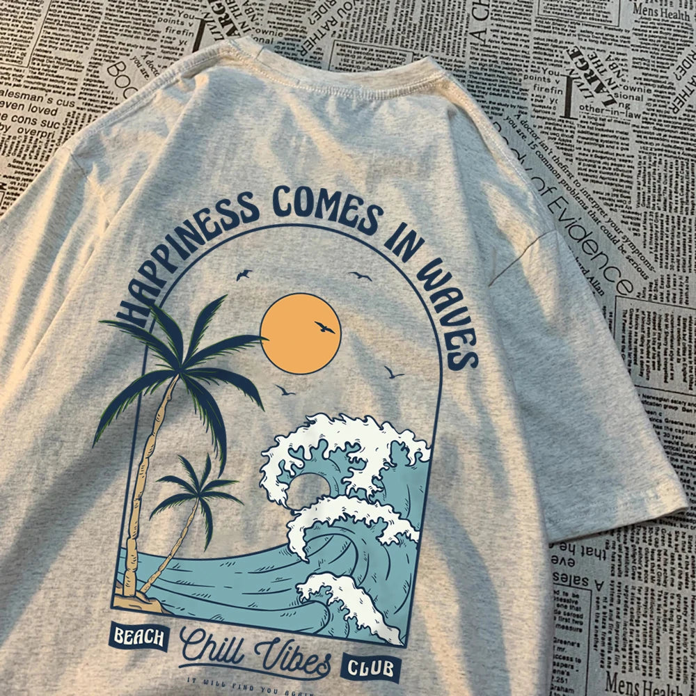 Waves Print Casual Tee