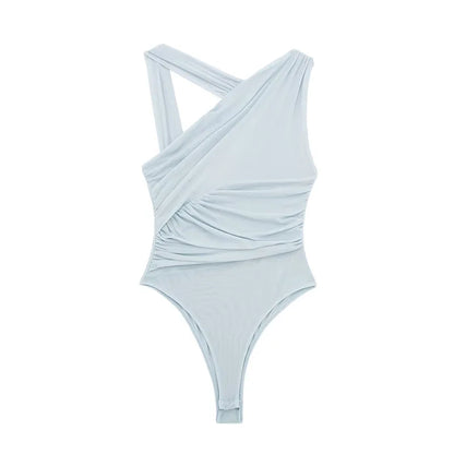Women’s Asymmetric Jumpsuit  Slant Collar - Amazing G
