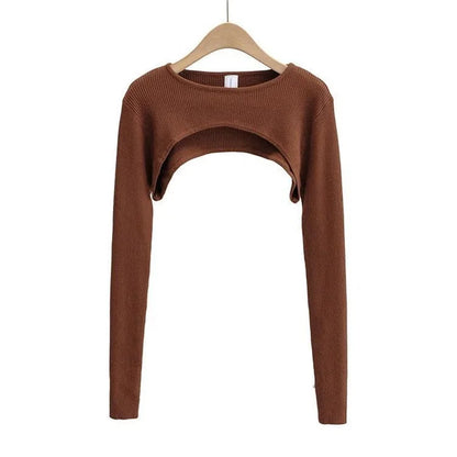 Sexy Elegant Super-Short Long Sleeve Crop Top