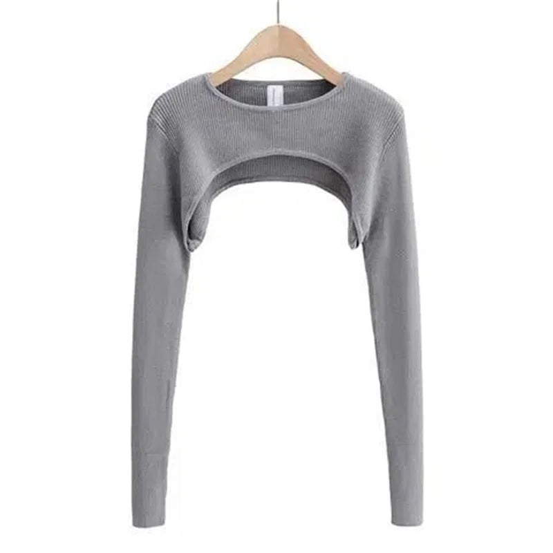 Sexy Elegant Super-Short Long Sleeve Crop Top