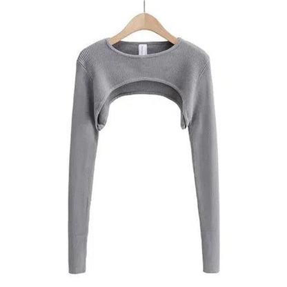 Sexy Elegant Super-Short Long Sleeve Crop Top