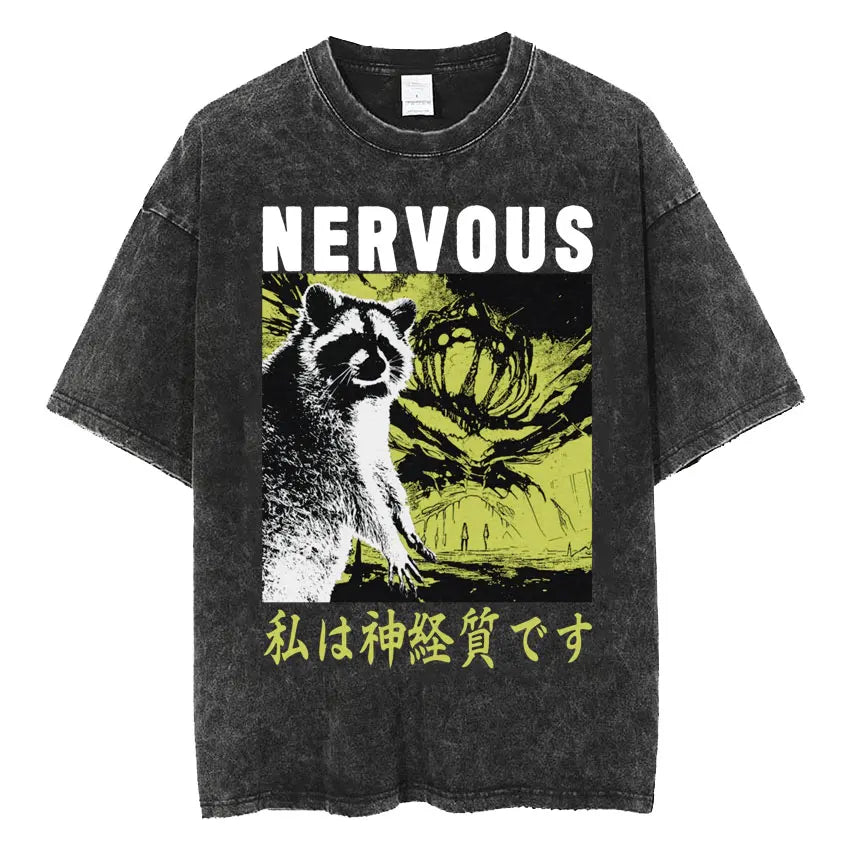 Retro Frog Print Oversized T-Shirt | Funny Japanese Style Tee
