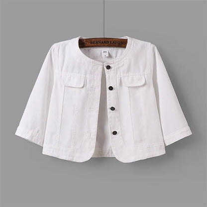 5XL New Quarter sleeved O neck Denim Jacket For women&