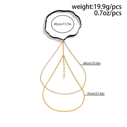 Shiny Crystal Multilayer Tassel Leg Chain