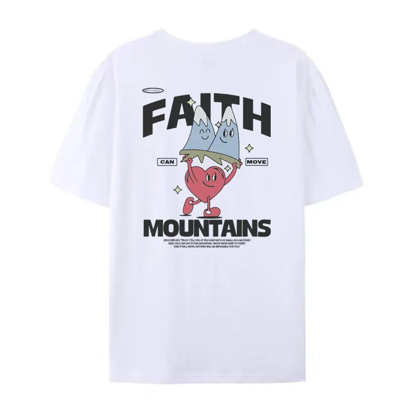 Retro Cartoon Bible Verse Funny T-Shirts Women Cute Christian Inspirational Tee Shirt Jesus Faith Streetwear Tops Unisex Clothes